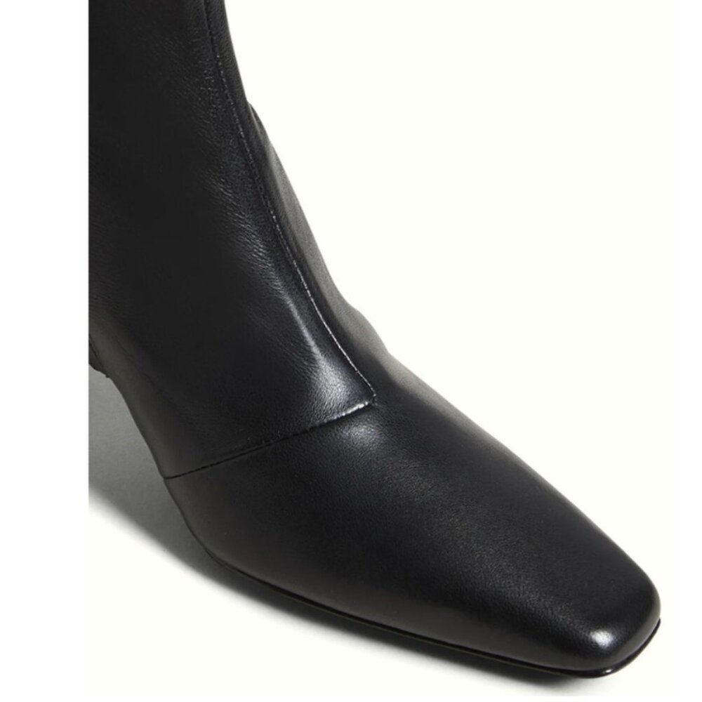 Loeffler Randall Black Lambskin Kitten-Heel Booties Size-6B - Picture 9 of 11